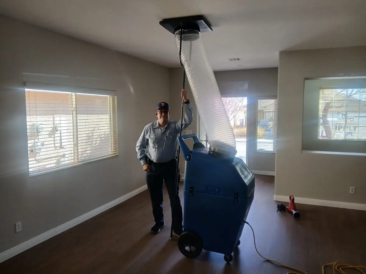 Professional Dryer Vent Cleaning work inside a White Oak home